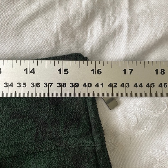 ICONIC Women's 14 Abstract Green Floral Faux Suede Skirt 1/4 Zip Festival Whimsy - Picture 10 of 15